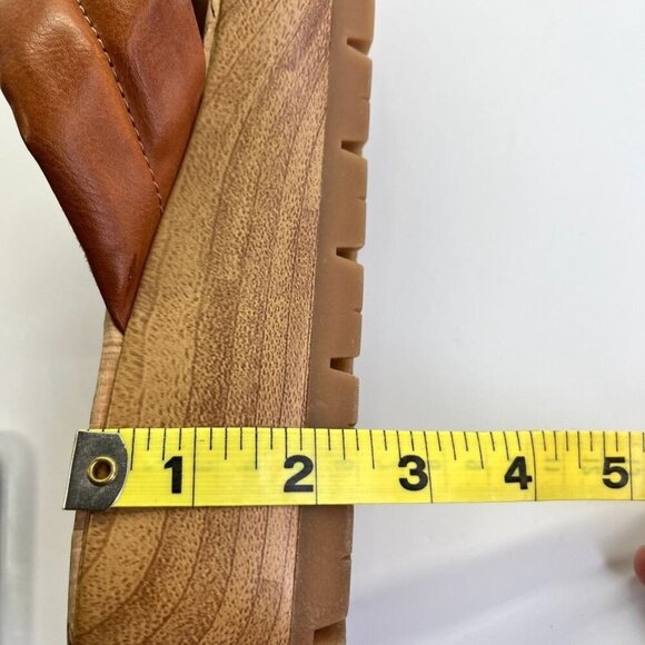 Korks Women’s Faithe Wedge Sandals Size 10M Brown Wood Grain - Picture 12 of 13